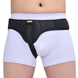 Tenbon Hernia Belt for Men, Inguinal Hernia Support, Medical Hernia Protection, Inguinal Brace for Single Sports Hernia, Adjustable Waist Belt with Removable (Black, M)