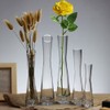 Small Glass Bud Vase Transparent Tapered Small Waist Thick Bottom
