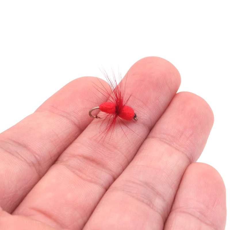 ANCLLO 40Pcs Red Ant Fishing Flies Kit Trout Salmon Flies