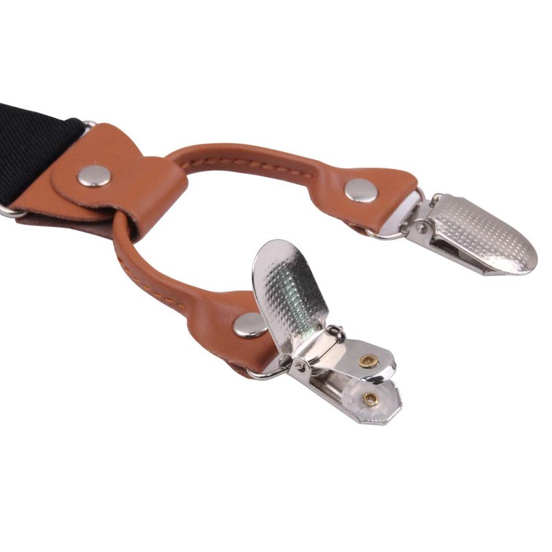 GUCHOL Men's Suspenders Bow Tie Shaped Heavy Duty with Strong