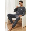 U2SKIIN Mens Henley Collar Pajama Set Long Sleeve Pajamas for