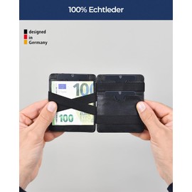 Lederhand Magic Wallet 2, Black Nappa, Modern