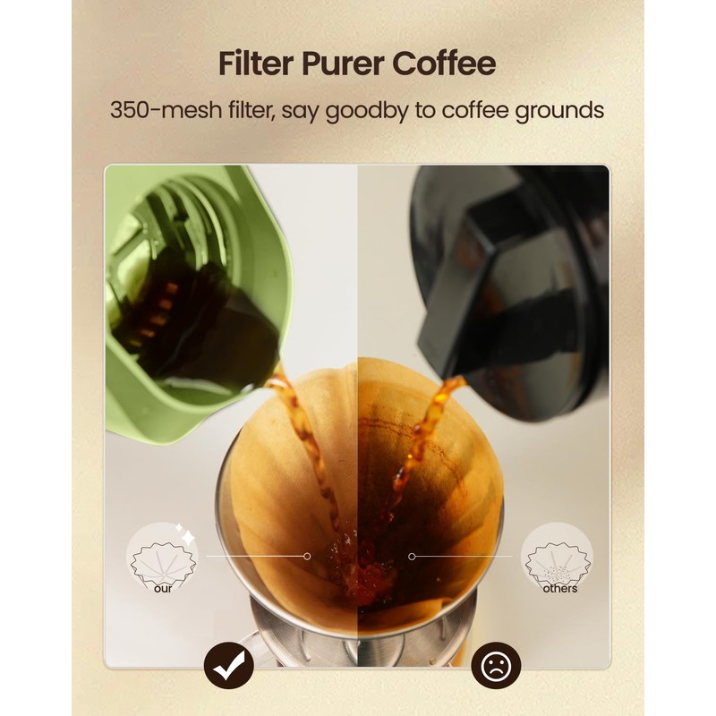 Compact Cold Brew Coffee Maker, 41oz Iced Tea and Coffee