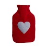 Hot Water Bottle with Heart 100% Polyester Cover Approx. 32