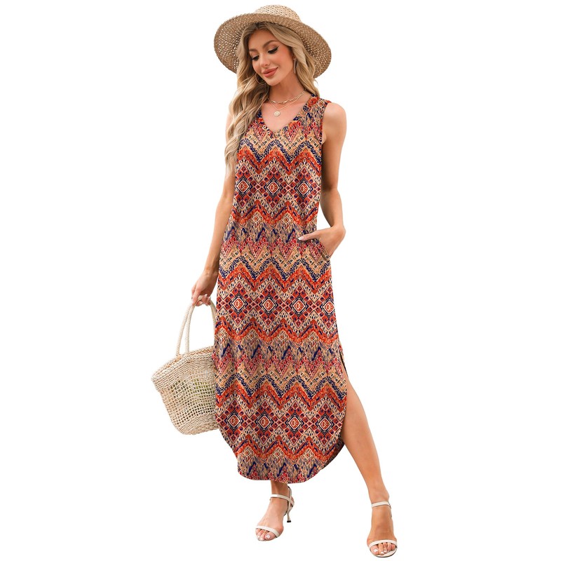 Sampeel Vacation Dresses for Women 2025 Summer Flowy Maxi Cute