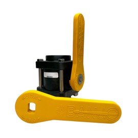 Genuine Banjo V125FP | 6 Bolt Ball Valve | Full Port | 1-1/4" Female NPT | Opening Thru Ball: 1-1/4" | 225 PSI | Polypropylene with V20153 Replacement Handle