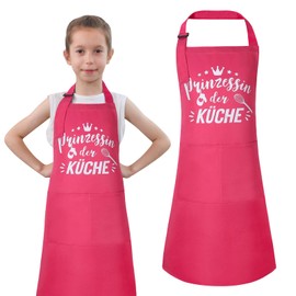 Livdouyu Children's cooking apron, children's apron, children's cooking apron, barbecue apron, children, boys, painting coat, children for boys and girls, when cooking, painting, barbecuing, pink