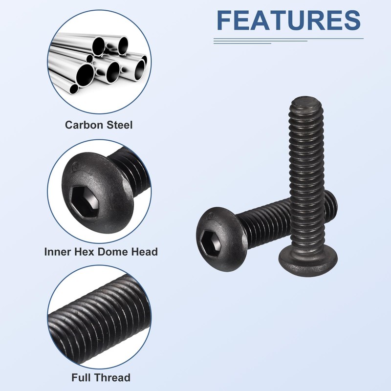 DTGN 100pcs M4 Button Head Socket Cap Screw Kit -