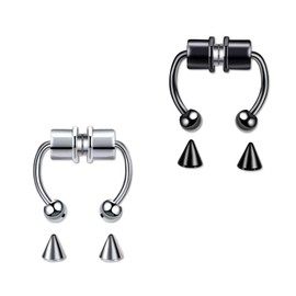LuLiyLdJ Magnetic Separator Nose Ring Stainless Steel Horseshoe Ring Artificial Reusable