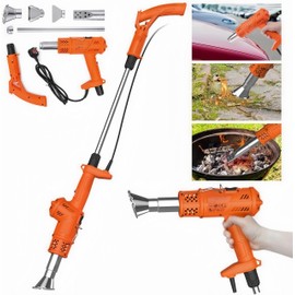 3 in 1 Electric Weed Burner,Electric Thermal Weeding Stick, Garden Weeder Tool with 5 Replacement Nozzles for Flame Weeding,Roofing,Melting Ice (Orange)