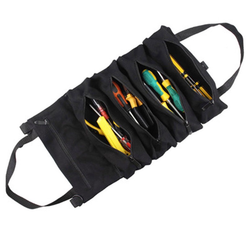 Canvas Roll-up Tool Bag, Multi-Purpose Tool Roll Pouch Tool Organizer
