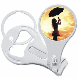 Umbrella Girl Nail Clippers Plus Bottle Opener Keychain