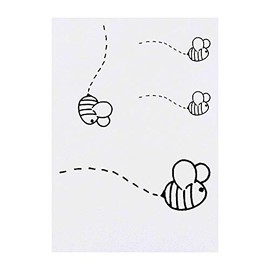 4 x 'Bumble Bee' Temporary Tattoos - Water Resistant, Skin-Safe, Non-Toxic Transfers, Mixed Sizes (TO00010496)