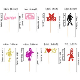 Blumomon 32Pcs Popular Singer Cupcake Toppers，Popular Singer Birthday Party Decoration，Music Themed Party Fans Party Decoration