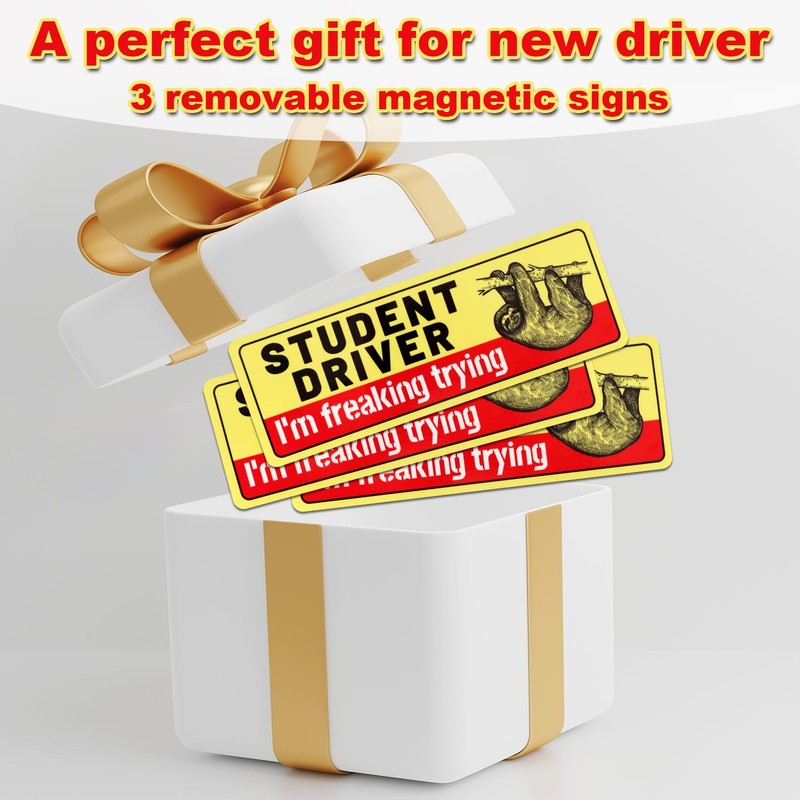3pcs Student Driver Magnets, I'm Freaking Trying Car Sticker Safety
