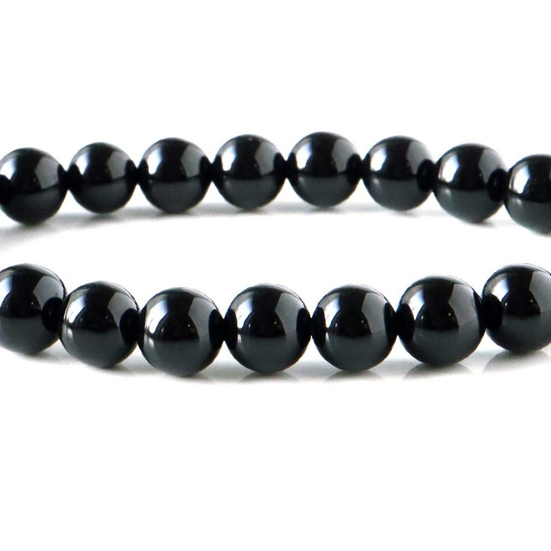 Bracelet for Men Women Onyx Black Agate Natural Stone Power