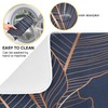 Dish Drying Mat Gold Palm Tree Leaves Navy Blue Microfiber