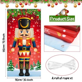 Christmas Door Cover Nutcracker Door Decor Merry Christmas Door Cover Holiday Door Cover Christmas Door Hanging Cover Xmas Door Wrap for Indoor Outdoor Front Door Decor Supplies 71 x 35 Inch (White)