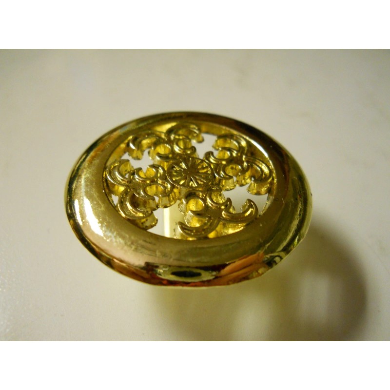 Belwith KNOB, ROUND BRASS, GOLD, FANCY, P846-PB, BELWITH, KITCHEN CABINET