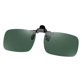 ZesMark Polarized Sunglasses, Flip-up Type, Clip-on Sunglasses Over Glasses, [Includes Glasses Wipe and Case] UV Cut, UV Protection, green (dark green)