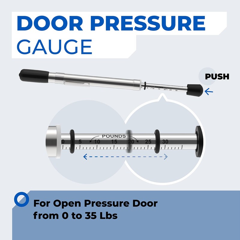 Xinafan Door Pressure Gauge 0 to 35 Lbs for Hinged