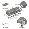 ZDDLOINP Spice Rack with Paper Towel Holder Roll and Hooks,