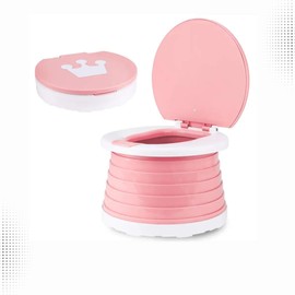 Foldable potty chair Portable Potty Seat for Toddler Folding potty seat travel Toddler Training Toilet Indoor/Outdoor Potty for kids (Pink)
