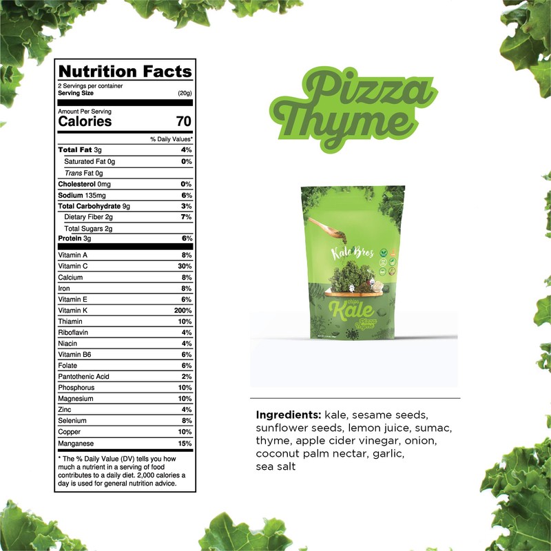 Kale Bros, Kale Chips, Pizza Thyme, Multi-pack (Pack of 6)