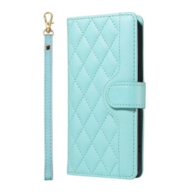 ILING Case for HONOR X7c / HONOR 200 Smart 5G, Elegant Luxurious Women's Wallet PU Leather Shockproof Flip Folio Cover with RFID Blocking, Card Slots, Kickstand, Wrist Strap (Green)