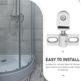 DOITOOL 1 Set Shower Door Pivot Hinge Door Accessories Metal Pivot Hinge Pivot Door Hardware Door Hardware Metal Shower Door Hinge Clamp Stainless Steel Silver Silver
