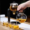 Glass Semi Automatic Tea Set，Lazy Kungfu Drip TeaPot, Magnetic Water