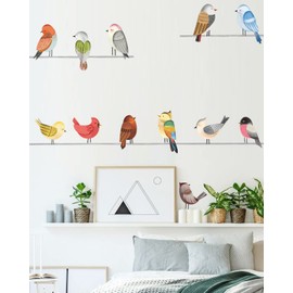 Bird Wall Decals Peel and Stick Watercolor Vinyl Bird Wall Stickers Removable for Girls Bedroom Kids Room Wall Art Decor, 3D Flying Birds Wall Stickers Decor for Baby Toddlers Bedroom Nursery