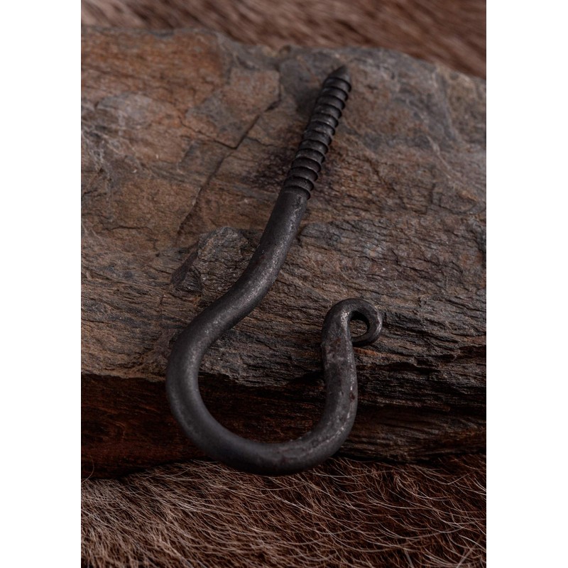 Ulfberth Forged hook with thread, approx. 10 cm, medieval LARP,