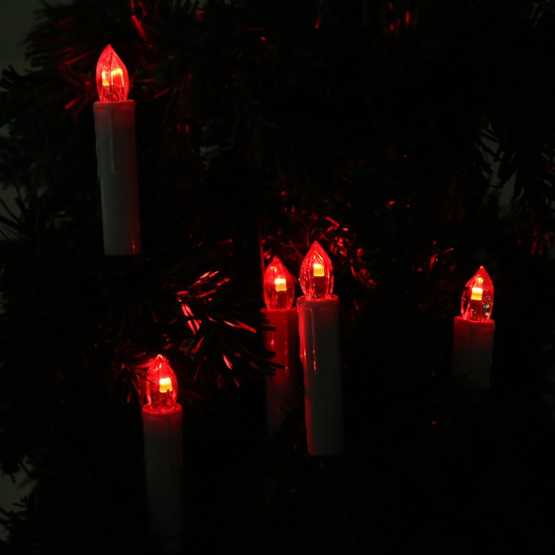 10x LED Flameless Cordless Candles Light with Clips Home Wedding