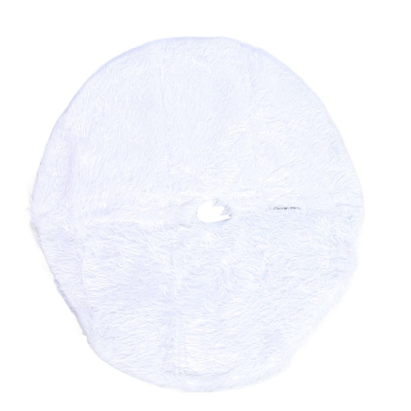 35.4in Christmas Tree Skirt White Fine Workmanship Soft Thick Fluffy