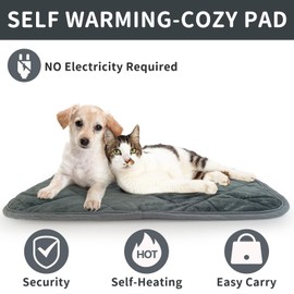 AUPETEK Self-Warming Cat Bed Indoor/Outdoor Super Soft Self Heating Pet Mat Washable Thermal Pad for Cat & Dog 29x19.6 inch