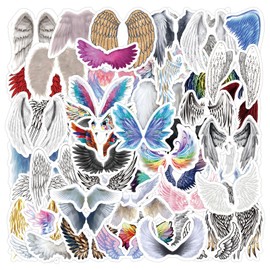 60 PCS Stickers for Wing Water Bottle|Vinyl Waterproof Sticker for Laptop Skateboard Phone Car Decals for Teens Adults for Party Favors Supplies Decor (Wing Stickers)