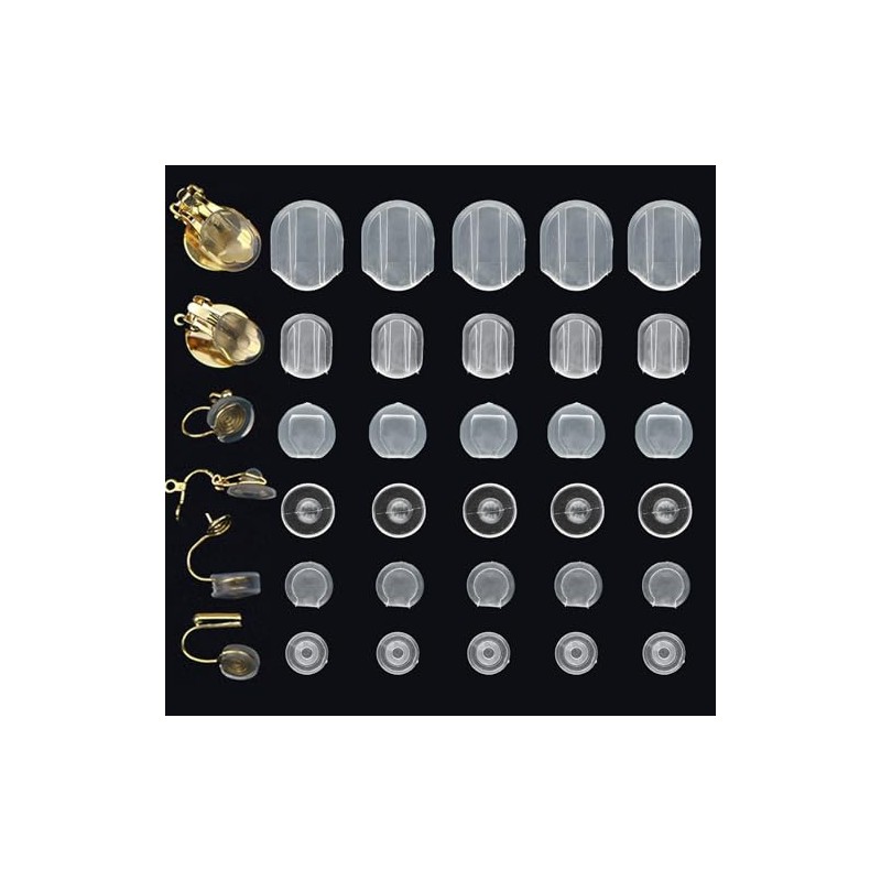 Almohadillas de Silicona para Aretes de Clip 120 Unidades