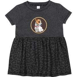 inktastic Jack Russell Terrier Dog Art Infant Dress 6 Months Vintage Smoke with Leopard Print 3cde9