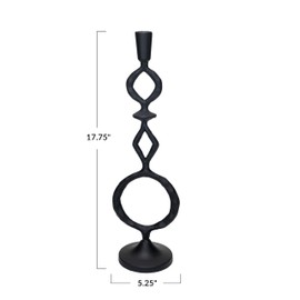 Bloomingville Decorative Cast Metal Taper Candle Holder, Black