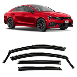 Voron Glass in-Channel Extra Durable Rain Guards for Kia K-5/K5 2021-2025, Window Deflectors, Vent Window Visors, 4 Pieces - 200842