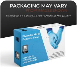 PANKTI Surgicals Powder Free Nitrile Gloves, Food Grade, Hand Disposable Gloves - 200 Count - Blue (200, Medium)