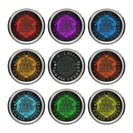 ELING 6-in-1 Multi-Functional Gauge Meter GPS Speedometer Tachometer Hour Water Temp Fuel Level Oil Pressure Voltmeter 10Bar 12V 3-3/8" for Auto Car Boat Golf Cart Truck Van