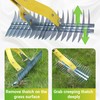 Thatch Rake for Lawn, 15 Inch Lawn Dethatcher with Dual-Edge