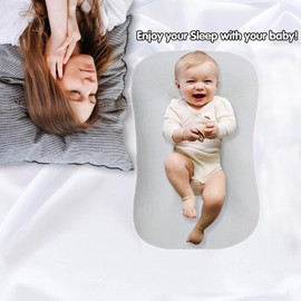 Baby Infant Lounger Cover 2 Pack, Organic Cotton Removable Slipcover for Newborn,Baby Padded Nest Lounger Floor Seat Cover for Boys Girls (White and Grey)