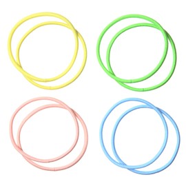 Craft Shop CLAN Japanese Hair Bands, Fine Liner, Set of 8, 4 Colors, 0.1 inch (2.5 mm) Thick, No Knot (Pastel Colors)