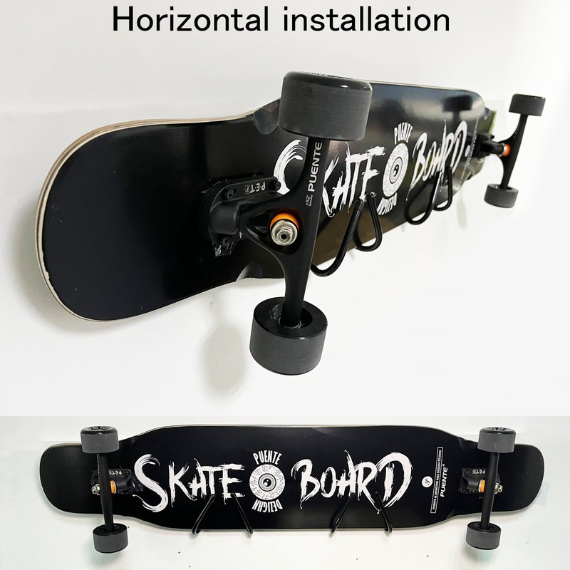 Pmsanzay 2 Pack Universal Skateboard Wall Mount Rack. Horizontally/Vertically Wall