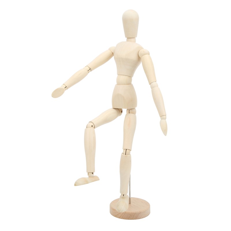 16in Wooden Mannequin Mini Flexible Rotating Sketch Drawing Wooden Figures