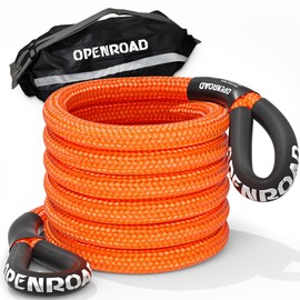 OPENROAD 1" x30ft Kinetic Recovery Rope 36,000LBS Heavy Duty Offroad Tow Strap, 35% Elasticity Snatch Rope for Jeep, Truck, ATV, UTV - Orange (Includes Storage Bag)