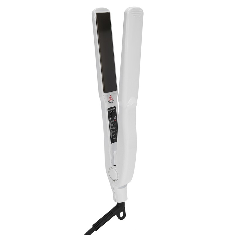 Professional Electric Hair Straightening Curling Iron DualUse Hair Straightener (White